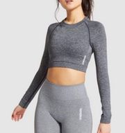 Gymshark Adapt Marl Seamless Long Sleeve Crop Top