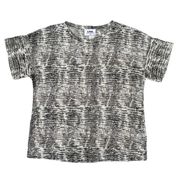 LNA Python Print Burnout Semi Sheer Boxy Crew Neck Cotton T Shirt Small