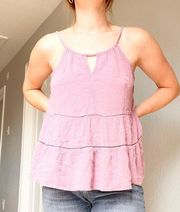 Pink Rose Purple Tiered Tank Top