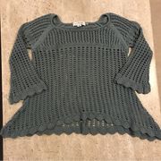 Simply Noelle Green Knit Crop Sweater Size Small/Medium