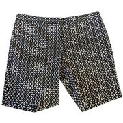 Mario Serrani Womens Shorts Sz 14 Black White Longer Length Bermuda NEW