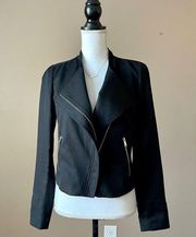 BABATON | Black Zipper Moto Style Blazer Sz 4