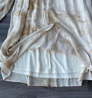 Rokoko By Dazz Off the Shoulder Mini Dress Size S Beige Tie Dye B1