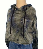 Cropped Tie Dye Hoodie Sweatshirt 