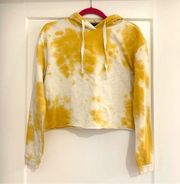 Small  cropped hoodie sweatshirt, yellow tie dye