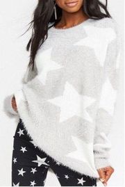 Show Me Your Mumu Leighanne Sweater Womens Small Star Print Fuzzy Pullover