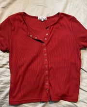 Maroon Cropped Shirt