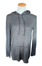 Womens For the Republic Denim Soft Spun Jersey Knit Marled Charcoal Hoodie  Sz M