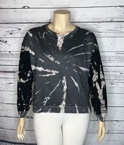 T Party Fashion NWT Size XL Gray Tie Dye Thermal Sleeve High-Low Hem Sweatshirt