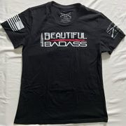 Grunt Style Women’s Cut Beautiful Bad@ss Tshirt Black size XL