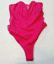 Superdown Gianna Sweetheart Bodysuit in Pink