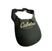 CABELAS Black With Embroidered Grey Letterings Hook 'n Loop Sun Visor Hat