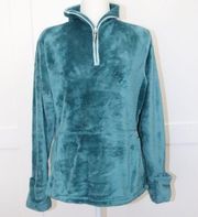 The North Face Teal Faux Fur Half Zip Jacket