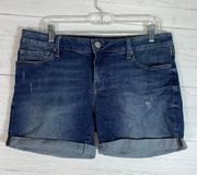 Mavi blue denim distressed shorts cuffed size 31