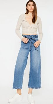 Francescas TGLA Wide Leg Paper Bag Capri Jeans