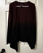 Orphan Black Hot Topic Burgundy & Black Ombre Acrylic Open Cardigan Sweater Sz M