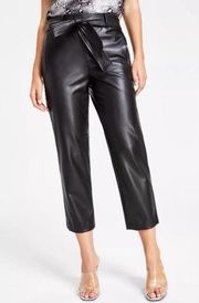 Black Leather Ankle Pants XL