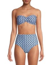 TOMMY HILFIGER Size XL Set Scalloped Bandeau High Waisted Bikini Swimsuit