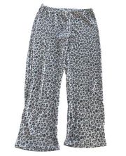 BP Pants Women Large White Leopard Animal Print Wide Leg Lounge Pajama Rayon Mix