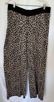 Charter Club Women's Leopard Brown Metallic Mid-rise Sweater Pants Size XL NWT