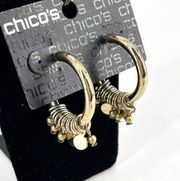 NWT Chico’s Hoop Charm Earrings  1.25” drop