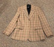 Fitted Plaid Jacket Size L