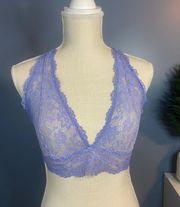 Savage X Fenty Purple Sheer Floral Lace Bralette 