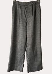 Prologue Pleated Front Plaid Wide Leg Pants Slacks Blue Black 6 ch