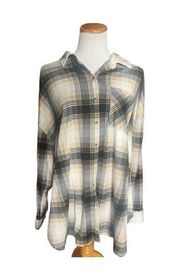 Womens Eden & Olivia Maternity Plaid Soft Spun Buttton Down Shirt - Sz 2X