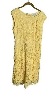 New York & Company Buttercup Yellow Lace Dress 6
