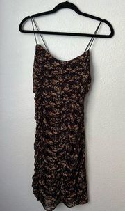 Brown Floral Bodycon Dress