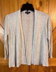 Verve Ami Cardigan Sweater Medium Open Front 3/4 Sleeve Ribbed (3028)