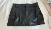 Leather Cargo Skirt