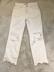 White Straight Leg Jeans. Size 24