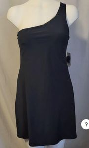 Abercrombie And Fitch One Shoulder Black Mini Dress w/ Shorts