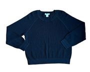 Club Monaco Black Pullover Crewneck Ribbed Sweater Size L