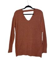 Maurices Burnt Orange Open Back Oversized Knit Tunic Sweater