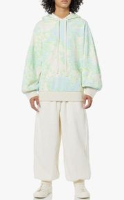 Making the Cut Women's Oversized Hoodie, blue cream tie dye, small, NWT