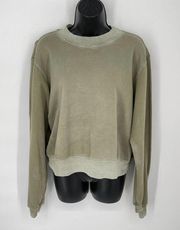 Cotton Citizen Women's NEW Milan Crew Crop Sweatshirt Size L Vintage Fern