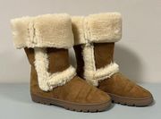 Tan Brown Fur Winter Boots Booties Shoes Size 9 🧸✨