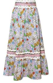 Celia B | Gerda Skirt | Floral Ruffle Midi Skirt  | Sz L | NWT