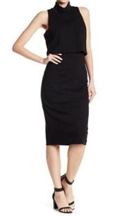 The Vanity Room Black popover midid dress Large