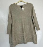 Style & co Sweater‎ Long Sleeve Crew Neck Tan Size Petite Small