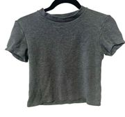 American Apparel grey short sleeved cropped T shirt