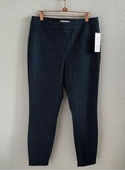 NWT Nanette Leopore Geometric Plaid Navy Business Casual Pants Legging Office M