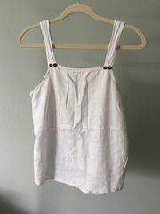 White Linen Tank Top