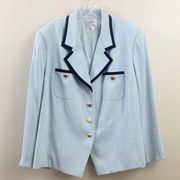 Vintage Jacqueline Ferrar 4 Button Power Blue Blazer