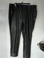 Terra & Sky Black Pleather Skinny Pants Size‎ 2X