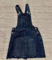 JONDIE - Black denim overall dress, size medium