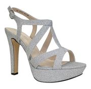 Touch-Ups Queenie Platform Sandal Silver   Glitter Fancy Dressy Heels 6.5